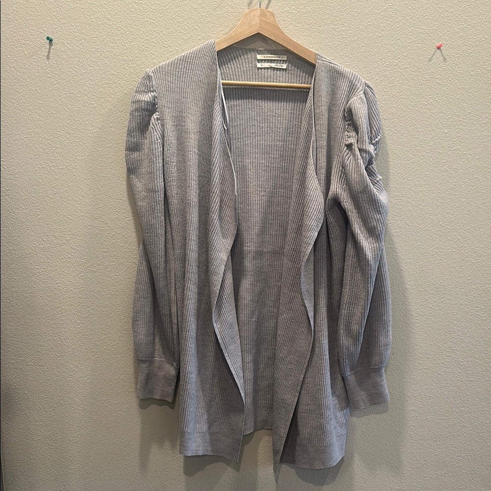 Anthropologie Grey Cardigan sweater oversized Sz S